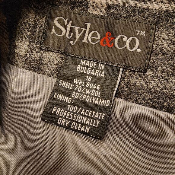 Vintage 90's Wool Plaid Mini Skirt Dark Academia Preppy Y2K Size 16 - Picture 4 of 4